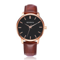 High Quality Watch Manufacturer Fashion Quartz Movement Wrist Brown Branded Watch Men Leather Wristwatches Leather